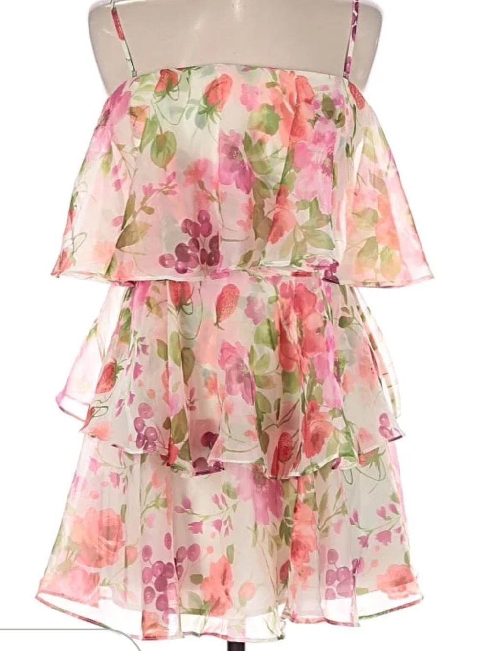Abercrombie & Fitch Pink Floral Tiered Chiffon Dress